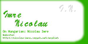 imre nicolau business card